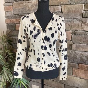 ESCADA Animal Print 100% Virgin Wool Cardigan